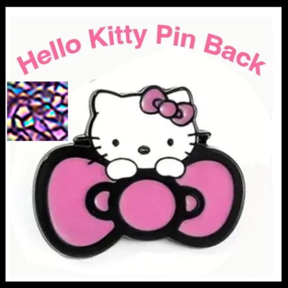 Hello Kitty Enamel Brooch Sanrio Anime Pins Kawaii - About 1" X 1" - NWT #2 - Picture 2 of 7